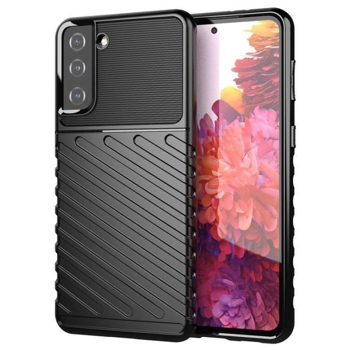 Thunder Case lankstus šarvuotas dangtelis, skirtas Samsung Galaxy S22 + (S22 Plus), juodas