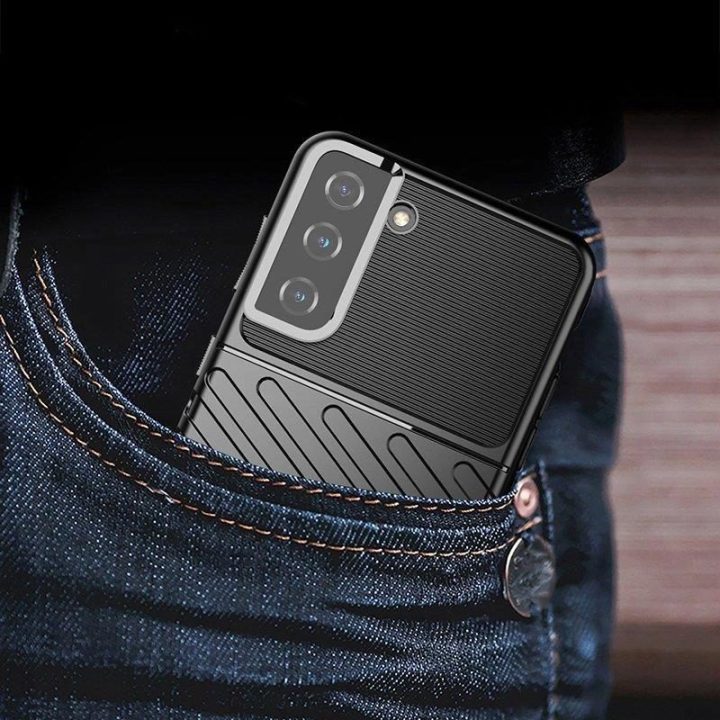 Thunder Case lankstus šarvuotas dangtelis, skirtas Samsung Galaxy S22 + (S22 Plus), juodas