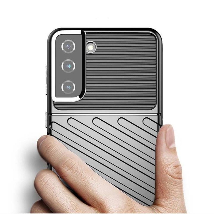 Thunder Case lankstus šarvuotas dangtelis, skirtas Samsung Galaxy S22 + (S22 Plus), mėlynas