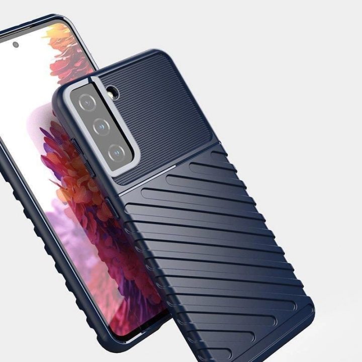 Thunder Case lankstus šarvuotas dangtelis, skirtas Samsung Galaxy S22 + (S22 Plus), mėlynas