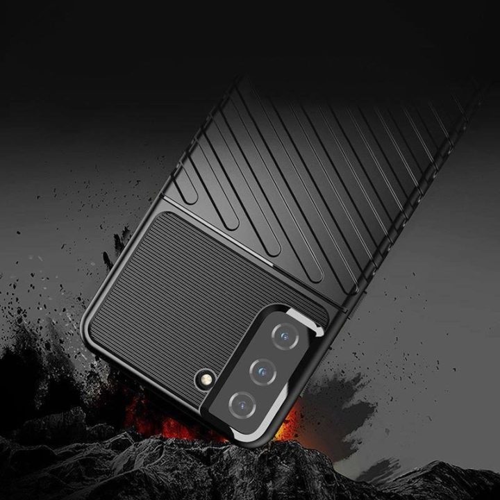 Thunder Case lankstus šarvuotas dangtelis, skirtas Samsung Galaxy S22 + (S22 Plus), mėlynas
