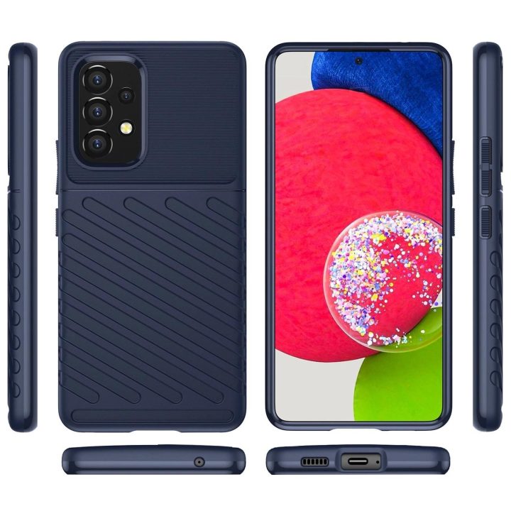 Thunder Case lankstus šarvuotas dangtelis, skirtas Samsung Galaxy A53 5G , mėlynas