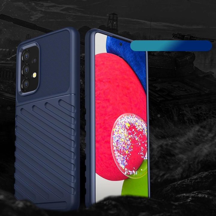 Thunder Case lankstus šarvuotas dangtelis, skirtas Samsung Galaxy A53 5G , mėlynas