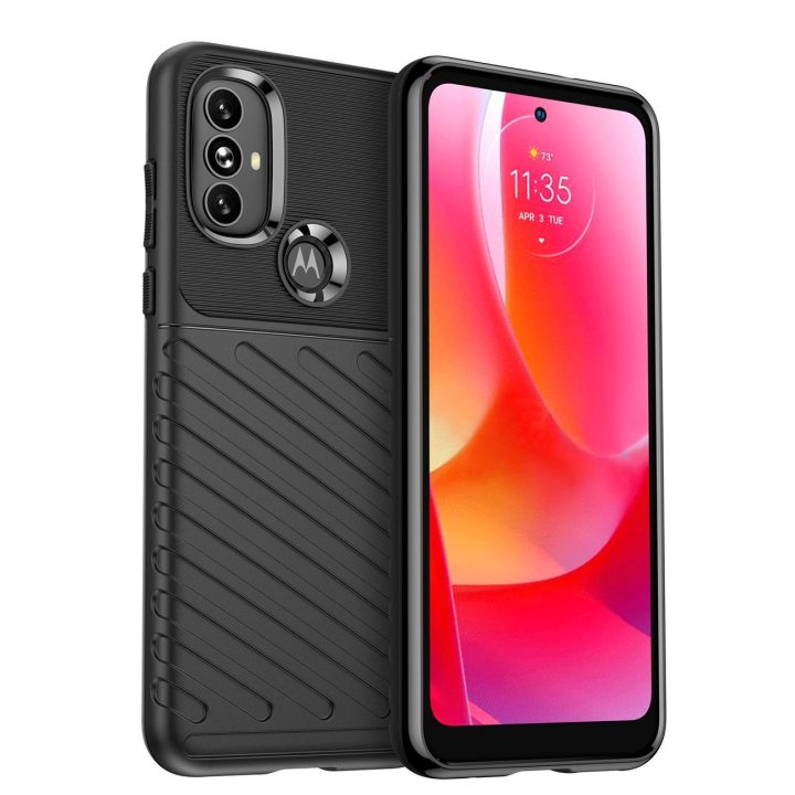 Thunder Case lankstus šarvuotas dangtelis, skirtas Motorola Moto G Power 2022 , juodos spalvos