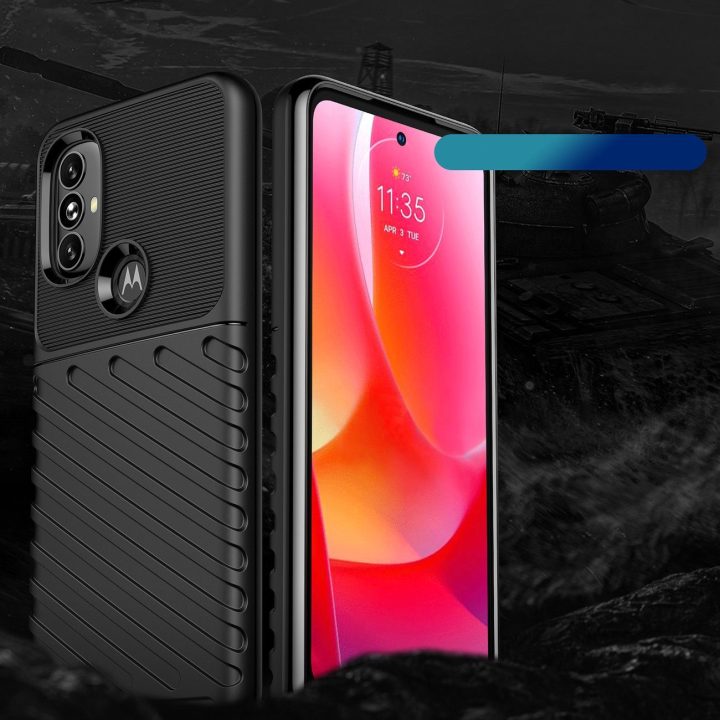 Thunder Case lankstus šarvuotas dangtelis, skirtas Motorola Moto G Power 2022 , juodos spalvos
