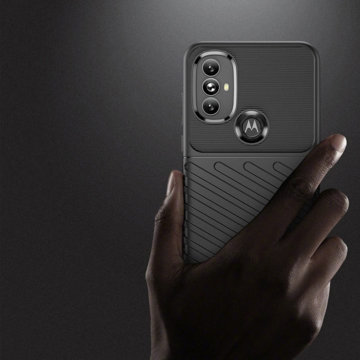 Thunder Case lankstus šarvuotas dangtelis, skirtas Motorola Moto G Power 2022 , juodos spalvos