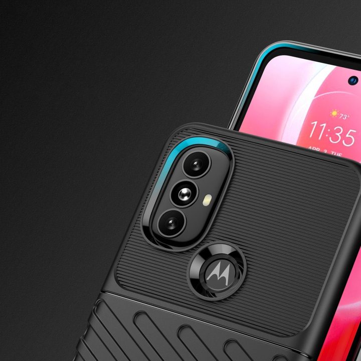 Thunder Case lankstus šarvuotas dangtelis, skirtas Motorola Moto G Power 2022 , juodos spalvos