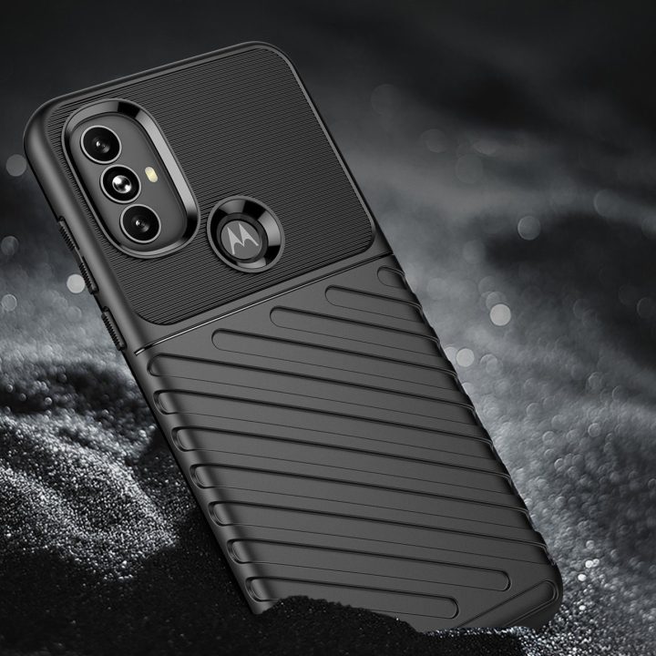 Thunder Case lankstus šarvuotas dangtelis, skirtas Motorola Moto G Power 2022 , juodos spalvos