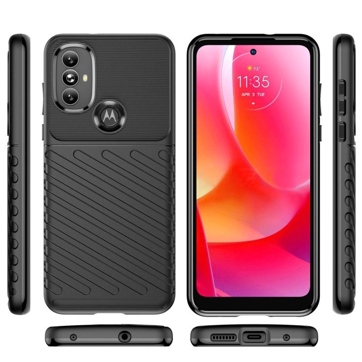 Thunder Case lankstus šarvuotas dangtelis, skirtas Motorola Moto G Power 2022 , juodos spalvos