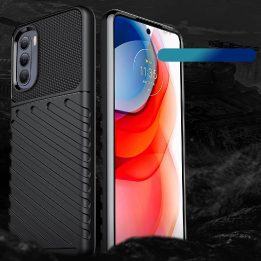 Thunder Case lankstus šarvuotas dangtelis, skirtas Motorola Moto G Stylus 2022 , juodos spalvos