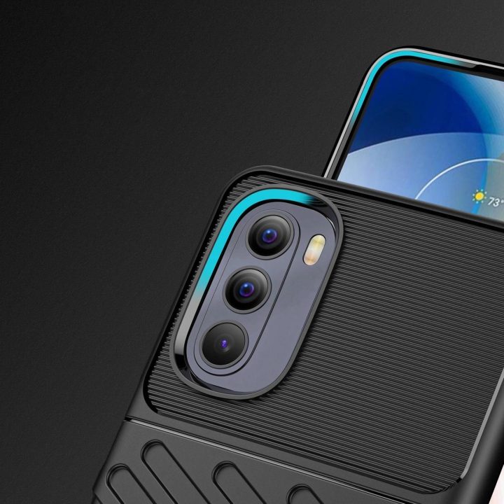 Thunder Case lankstus šarvuotas dangtelis, skirtas Motorola Moto G Stylus 2022 , juodos spalvos
