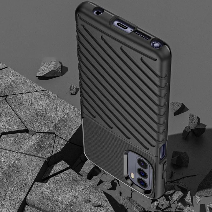 Thunder Case lankstus šarvuotas dangtelis, skirtas Motorola Moto G Stylus 2022 , juodos spalvos