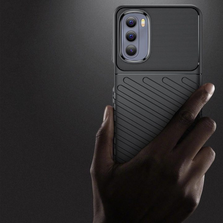 Thunder Case lankstus šarvuotas dangtelis, skirtas Motorola Moto G Stylus 2022 , juodos spalvos