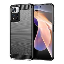 Carbon Case lankstus dėklas Xiaomi Redmi Note 11 Pro+ 5G (Kinija) / 11 Pro 5G (Kinija) / Mi11i HyperCharge / Poco X4 NFC juodas