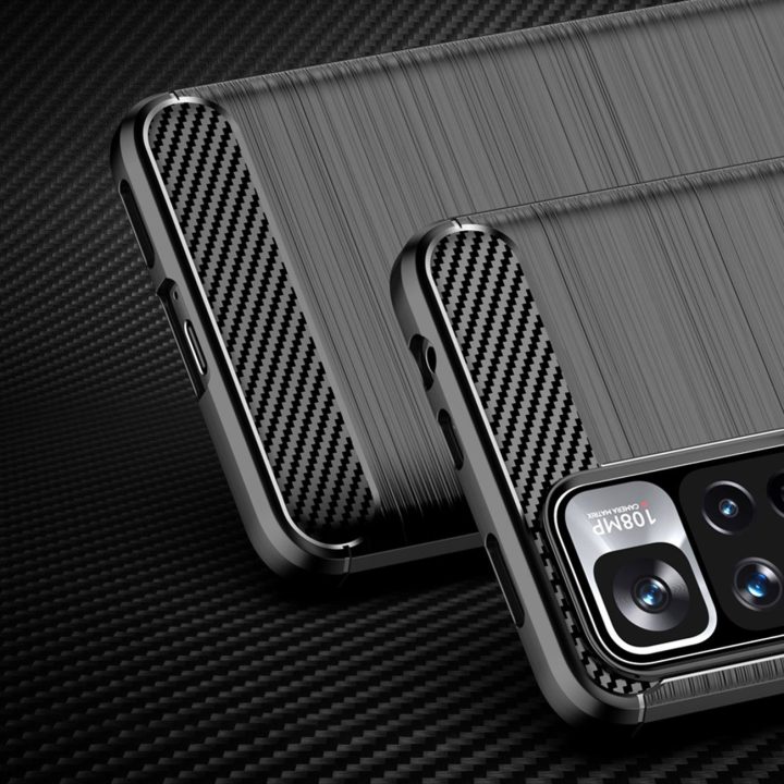 Carbon Case lankstus dėklas Xiaomi Redmi Note 11 Pro+ 5G (Kinija) / 11 Pro 5G (Kinija) / Mi11i HyperCharge / Poco X4 NFC juodas