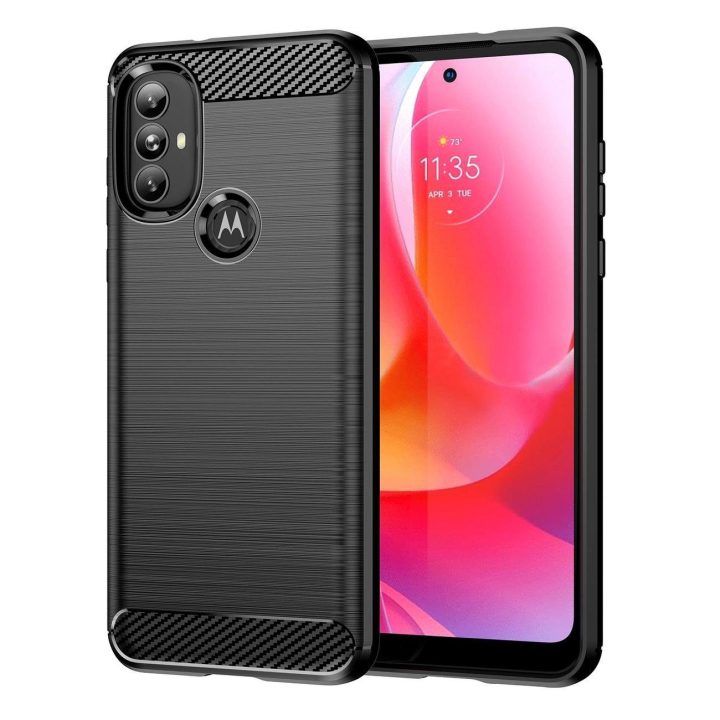 Carbon Case Lankstus korpuso dangtelis Motorola Moto G Power 2022 black