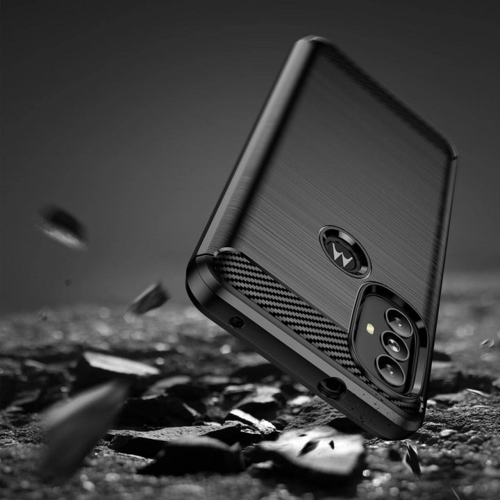 Carbon Case Lankstus korpuso dangtelis Motorola Moto G Power 2022 black