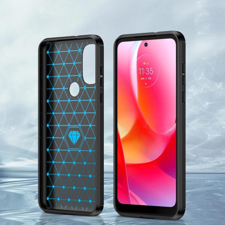 Carbon Case Lankstus korpuso dangtelis Motorola Moto G Power 2022 black