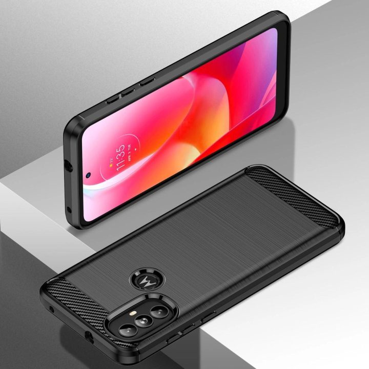 Carbon Case Lankstus korpuso dangtelis Motorola Moto G Power 2022 black