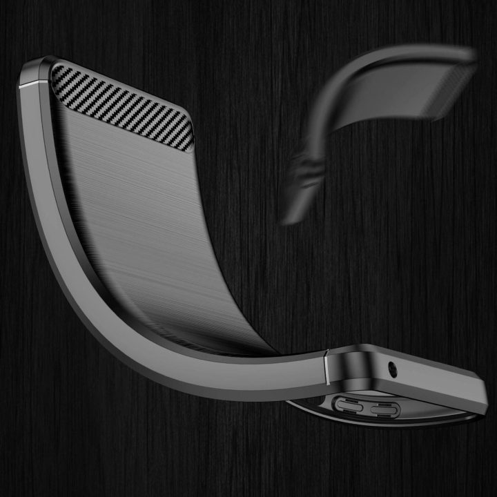 Lankstus Carbon Case dangtelis, skirtas Motorola Moto G Stylus 2022 , juodos spalvos