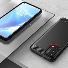 Carbon Case Lankstus dangtelis skirtas OnePlus Nord N200 5G juodas
