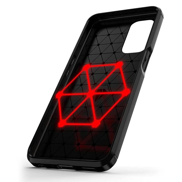 Carbon Case Lankstus dangtelis skirtas OnePlus Nord N200 5G juodas