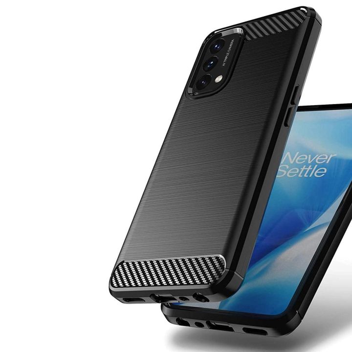 Carbon Case Lankstus dangtelis skirtas OnePlus Nord N200 5G juodas
