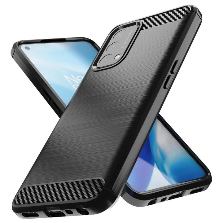 Carbon Case Lankstus dangtelis skirtas OnePlus Nord N200 5G juodas
