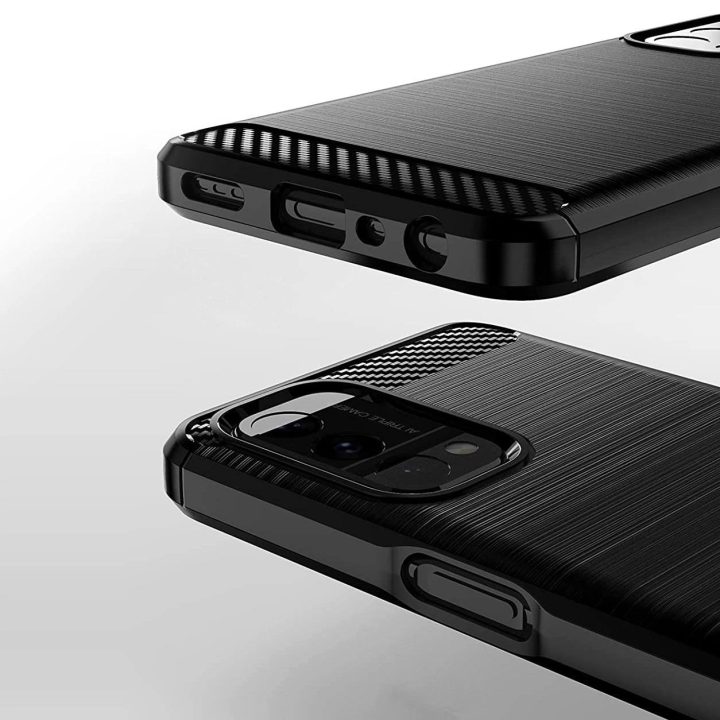 Carbon Case Lankstus dangtelis skirtas OnePlus Nord N200 5G juodas