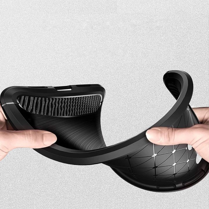 Carbon Case Lankstus dangtelis skirtas OnePlus Nord N200 5G juodas