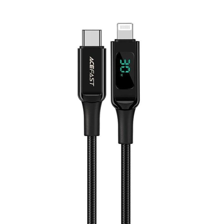 Acefast kabelis MFI USB Type C - Lightning 1,2 m, 30 W, 3A, juodas (C6-01 Black)