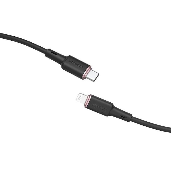 Acefast kabelis MFI USB Type C - Lightning 1,2 m, 30 W, 3A, juodas (C2-01 black)