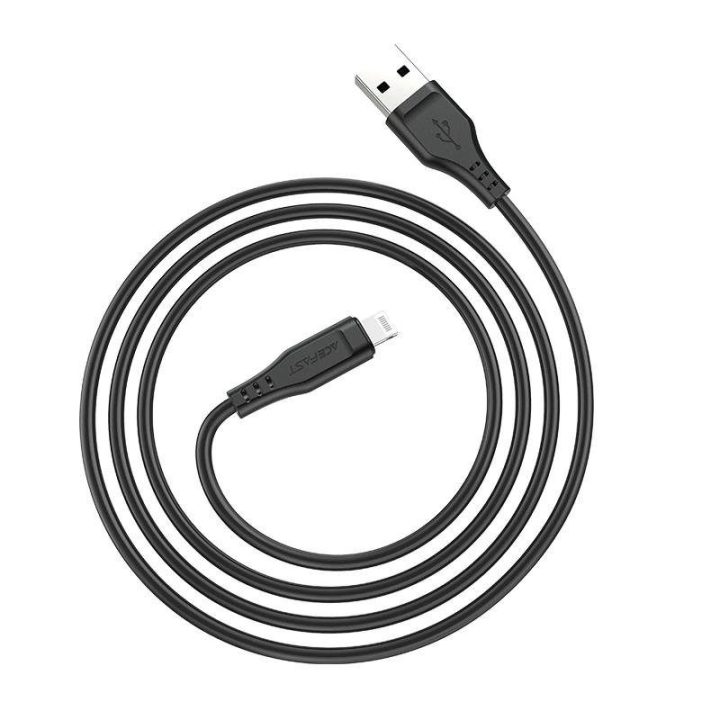 Acefast kabelis MFI USB - Lightning 1,2 m, 2,4 A, juodas (C3-02 juodas)