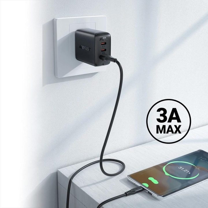Acefast USB kabelis - C tipo USB 1,2 m, 3A, baltas (C3-04 baltas)