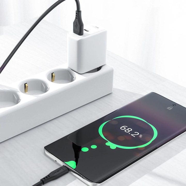Acefast USB kabelis - C tipo USB 1,2 m, 3A, baltas (C3-04 baltas)