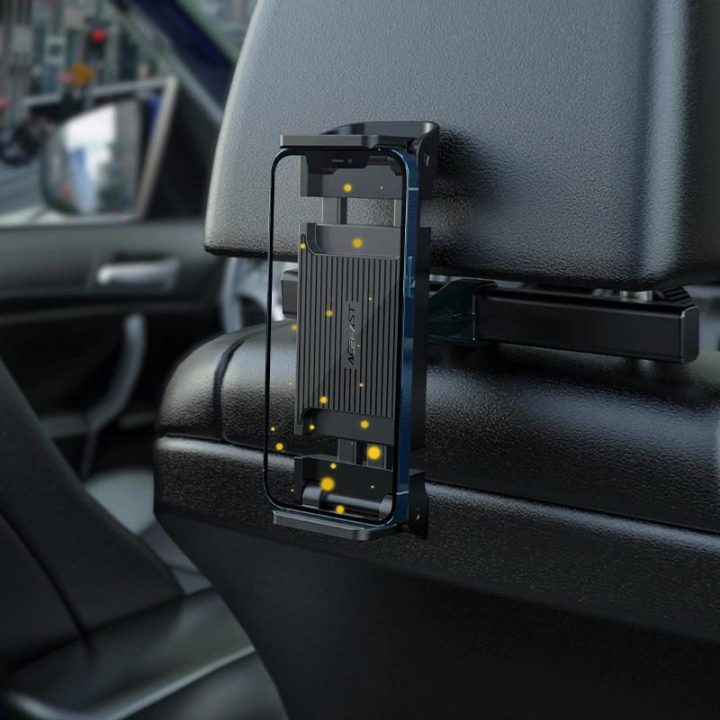 Acefast automobilinis galvos atramos laikiklis telefonui ir planšetiniam kompiuteriui (135-230mm pločio) juodas (D8 juodas)