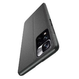 Eco Leather View Case elegantiškas dėklas su atlenkiamu dangteliu ir stovo funkcija Xiaomi Redmi Note 11 Pro+ 5G (Kinija) / 11 P