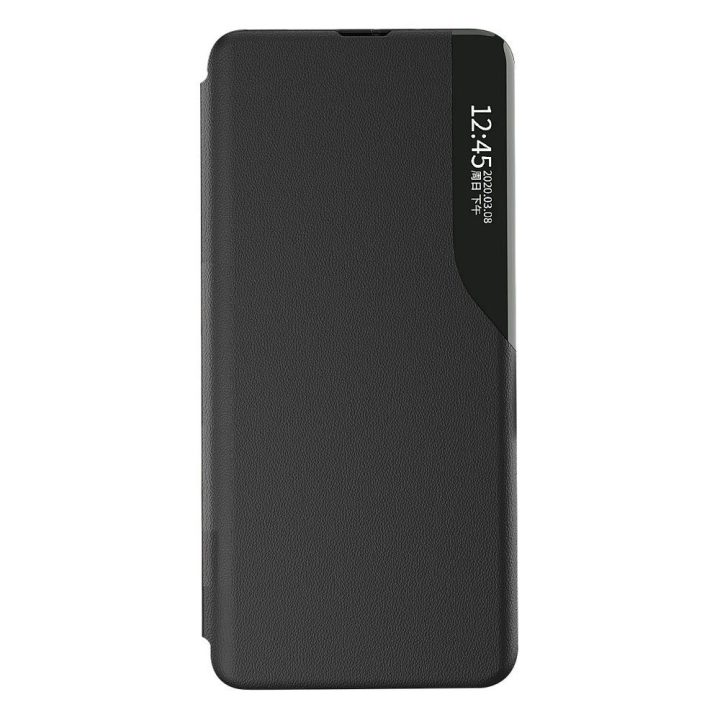Eco Leather View dėklas Elegantiškas atlenkiamas dangtelis su stovo funkcija Poco M4 Pro 5G Blue
