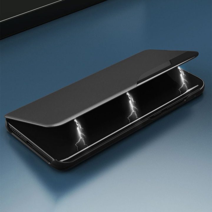 Eco Leather View dėklas Elegantiškas atlenkiamas dangtelis su stovo funkcija Poco M4 Pro 5G Blue