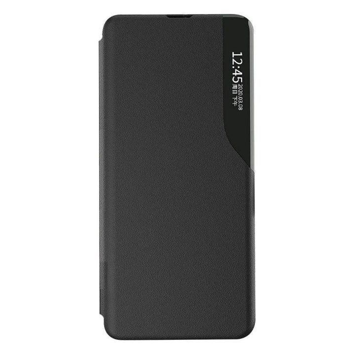 Eco Leather View dėklas Elegantiškas flip dangtelis Poco M4 Pro 5G , juodos spalvos