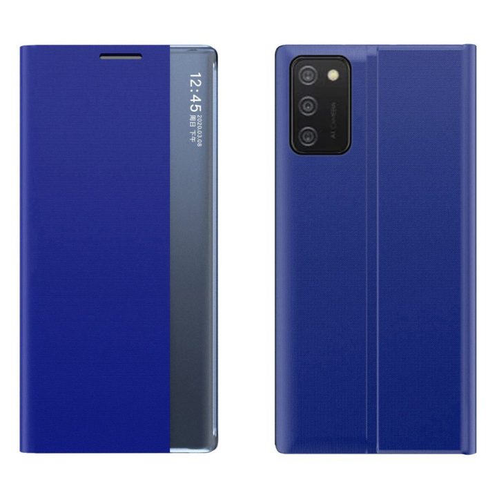 Naujas Sleep Case dėklas su stovo funkcija, skirtas Samsung Galaxy A03s (166.5), mėlynas