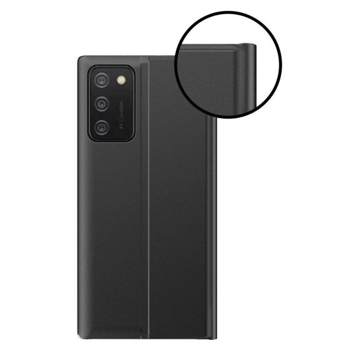 Naujas Sleep Case dėklas su stovo funkcija, skirtas Samsung Galaxy A03s (166.5), juodas