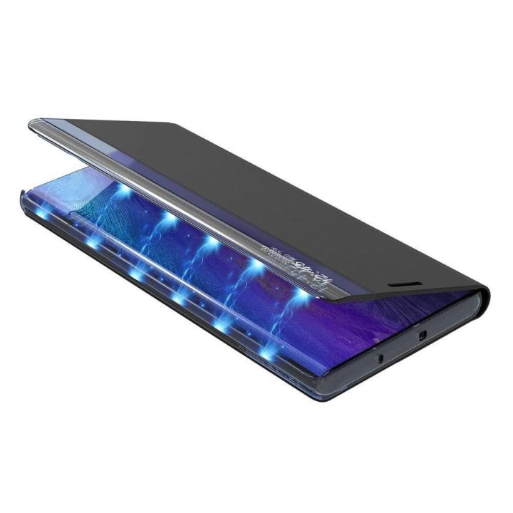 Naujas Sleep Case dėklas su stovo funkcija, skirtas Samsung Galaxy A03s (166.5), juodas