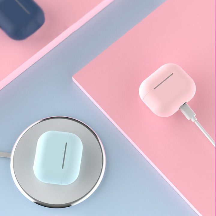 AirPods 2 / AirPods 1 silikoninis minkštas dėklas ausinėms, baltas (C dėklas)
