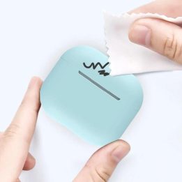 AirPods 2 / AirPods 1 silikoninis minkštas dėklas ausinėms, juodas (dėklas C)