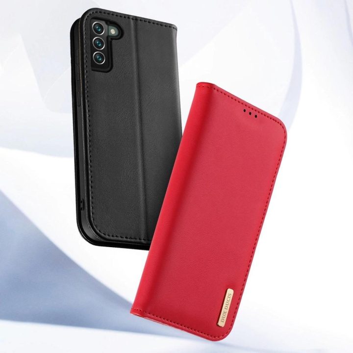Odinis atlenkiamas dangtelis Tikros odos piniginė kortelėms ir dokumentams Samsung Galaxy S22 + (S22 Plus) mėlyna