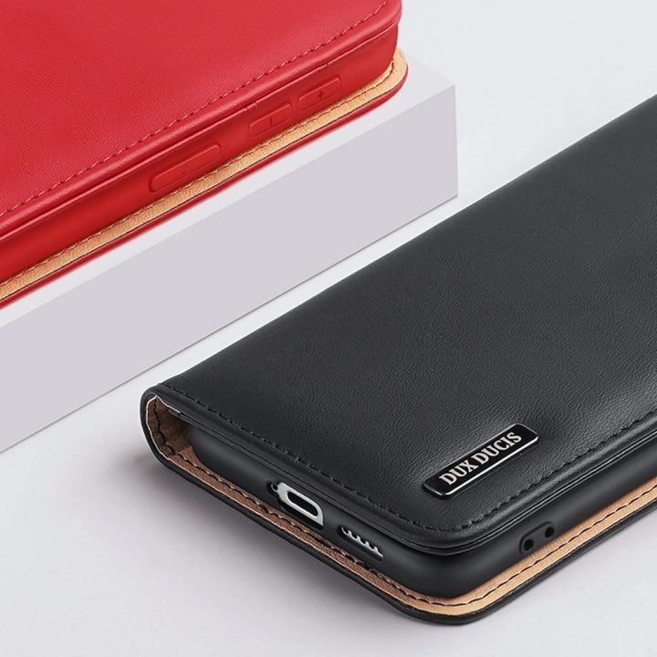 Odinis atlenkiamas dangtelis Tikros odos piniginė kortelėms ir dokumentams Samsung Galaxy S22 + (S22 Plus) mėlyna