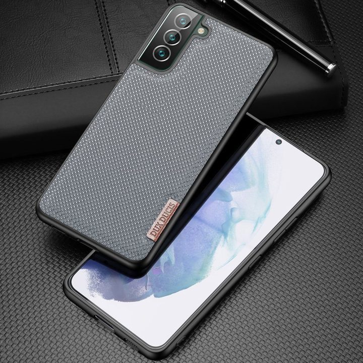 Fino dėklas pagamintas iš nailono medžiagos, skirtas Samsung Galaxy S22 + (S22 Plus), mėlynos spalvos