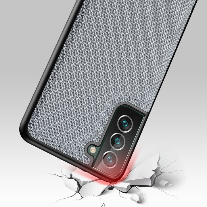 Fino dėklas pagamintas iš nailono medžiagos, skirtas Samsung Galaxy S22 + (S22 Plus), mėlynos spalvos