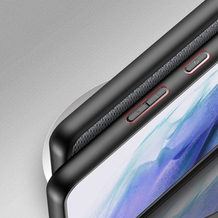 Fino dėklas pagamintas iš nailono medžiagos, skirtas Samsung Galaxy S22 + (S22 Plus), mėlynos spalvos